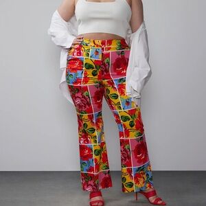 NWT Plus Floral Patchwork Bootcut Pant